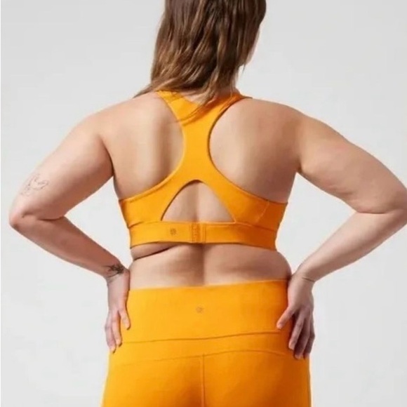 Athleta Ultimate Vibrant Yellow/Orange Sports Bra XL - Picture 2 of 12